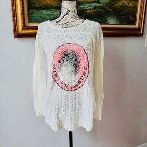 Free People Winter Sun Surf Open Weave Sweater